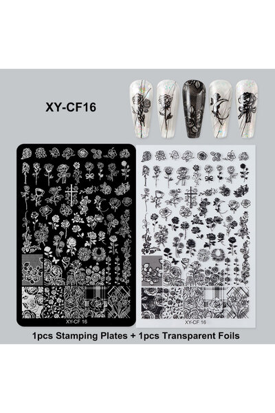 Choice XY-CF16 قطعة واحدة من قوالب ختم فن الأظافر على شكل فراشة وزهرة ثلاثية ...