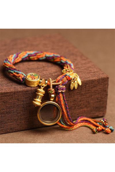 Choice سوار متعدد الألوان A2 منسوج يدويًا على الطراز التبتي، سوار زاكيرام، سو...