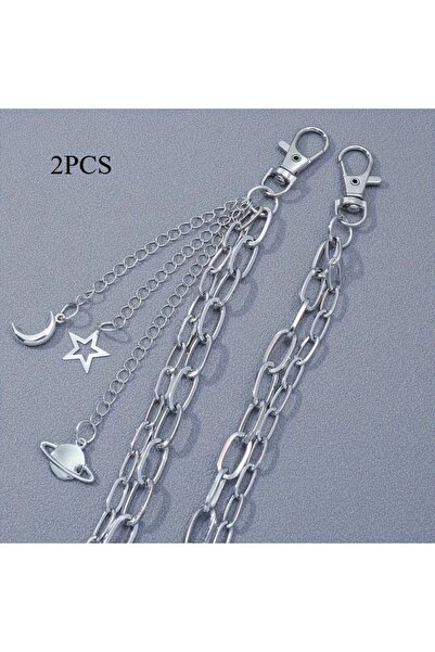 Choice سلسلة بنطال من سبائك الحديد متعددة الطبقات مع حليات على شكل نجمة وقمر ...