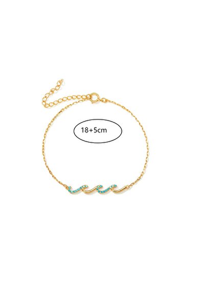 Choice Gold 23cm Gold-color Stainless Steel Bracelets Exquisite Elegant Cryst...
