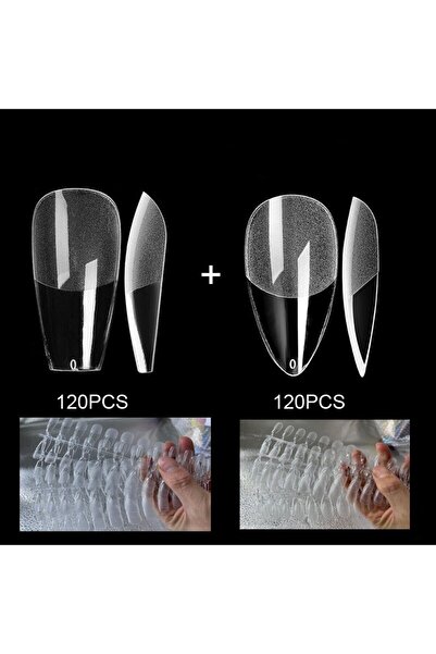 Choice 240 قطعة من أظافر الضغط على الأظافر الصناعية، أظافر صناعية، نعش شبه مص...