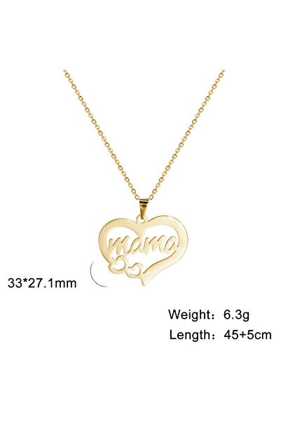 Choice قلادة حروف سكايرم ماما الذهبية من هيرات ماما للنساء، سلسلة عنق من الفو...