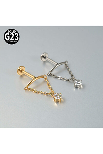 Choice مجوهرات ثقب الشفاه ذات الجسم الهندسي الفضي مقاس 1.2×8 مم، على شكل حرف ...