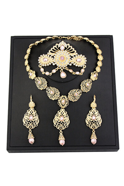 Choice طقم مجوهرات للعروس المغربية الأنيقة من Sunspicems LL9104U201pink، أقرا...