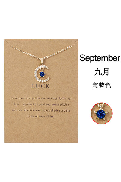 Choice NC21Y0246-9 قلادة على شكل نجمة قمرية من حجر الميلاد لشخصية عصرية للنسا...