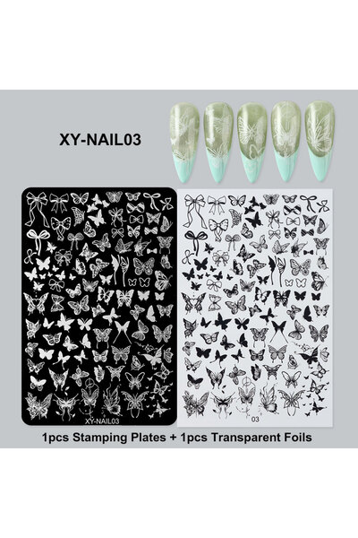 Choice XY-NAIL03 1 قطعة 3D Charms فراشة زهرة فن الأظافر ختم لوحة Kawaii عقدة ...