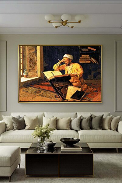 Wallivo Osman Hamdi Bey'in İkonik Eseri Okuyan Alim Oryantalist Bronz Metal Ç...