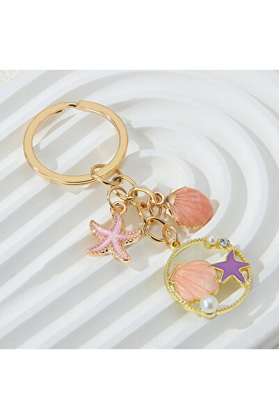 Choice سلسلة مفاتيح E6373 من المينا الجميلة، مصنوعة من لؤلؤ نجم البحر بلونين،...