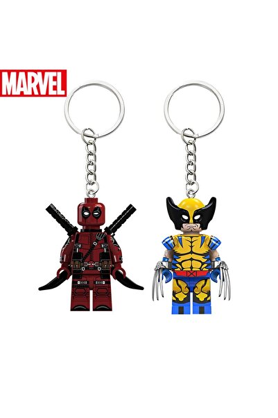 Miniso سلسلة مفاتيح مكونة من قطعتين من Deadpool وWolverine، مكعبات بناء إبداع...