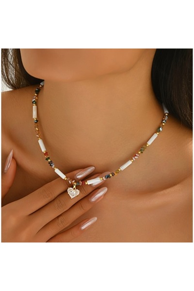 Choice YF4290-1 قلادة سلسلة أنيقة من حبات اللؤلؤ الصناعي غير المنتظمة على شكل...