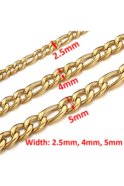 Choice سلاسل من الفولاذ المقاوم للصدأ باللون الذهبي بطول 1 متر - 4 مم لصنع ال...