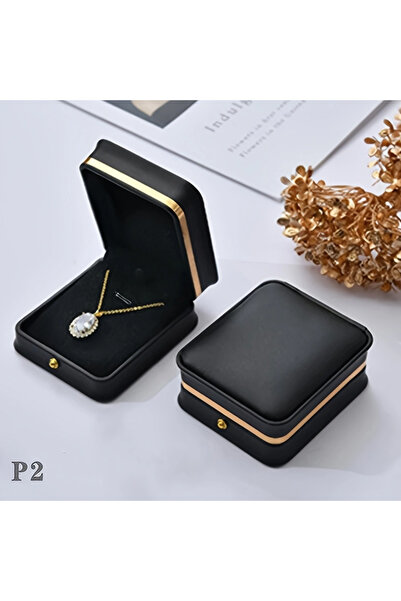 Choice 1 قطعة قلادة 1 قطعة صندوق مجوهرات صندوق خاتم جلدي عالي الجودة صندوق مج...