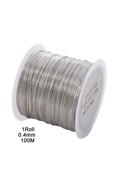 Choice 0.4 مم 100 متر 1 لفة سلك 304 من الفولاذ المقاوم للصدأ سلك خرز يدوي الص...