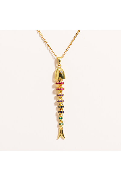 Choice قلادة سمكة كبيرة ذهبية أنيقة للنساء من الليثيوم وخفيفة الوزن من الفولا...