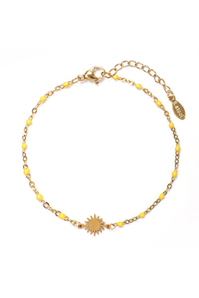 Choice Yellow 1pc Fashion Stainless Steel Bracelet Sun Enamel Drop oil Bracel...