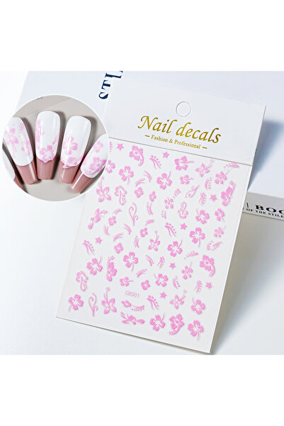 Choice NKS285-01-13 1Pcs Bronzing Hibiscus Nail Art Stickers Gold/Silver Pink...