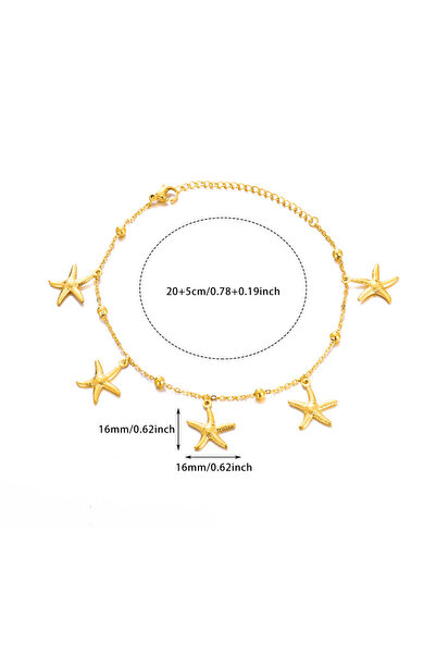 Choice HJ478G 316L الفولاذ المقاوم للصدأ نجم البحر صدفة سحر خلخال للنساء أزياء سلسلة ذهبية اللون الصيف B