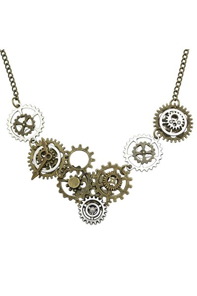 Choice قلادة عتيقة مخصصة على شكل ترس Steampunk قلادة سحر مجوهرات للرجال والنس...