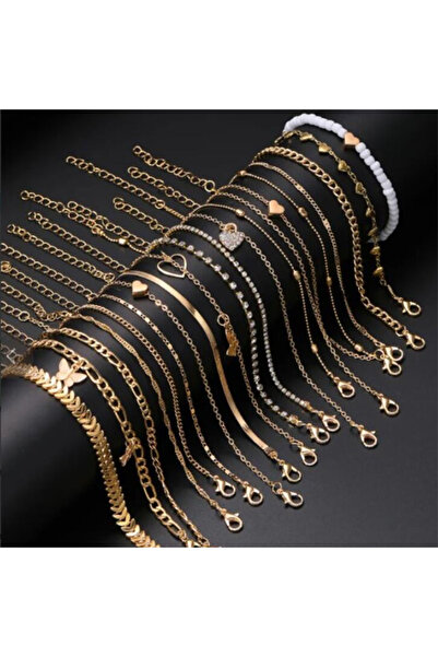 Choice AYA6213801 13pcs/Set Bohemian Heart Butterfly Rhinestone Anklet for Wo...