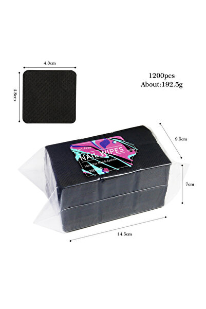 Choice 1200 عبوة سوداء 1080 قطعة معلبة مناديل ورقية لإزالة غراء الرموش من فن ...