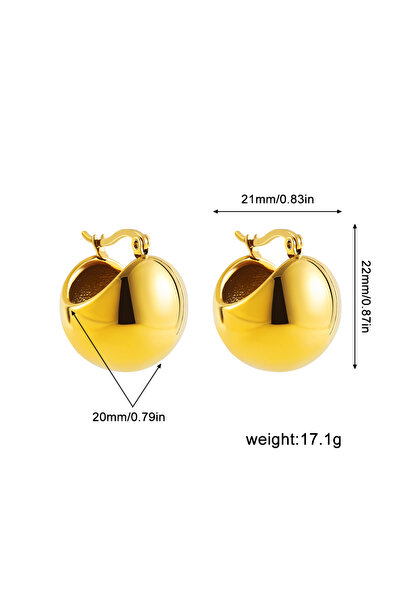Choice Style 2 Glossy Semi-spherical Hollowed U Shaped Stainless Steel Earrin...