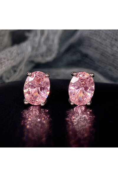 Choice أقراط هويتان البسيطة E1427 مرصعة بحجر زركونيا مكعب بيضاوي الشكل، مناسب...