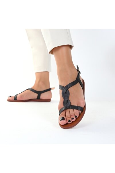OEM Black low-sole sandals Liorina