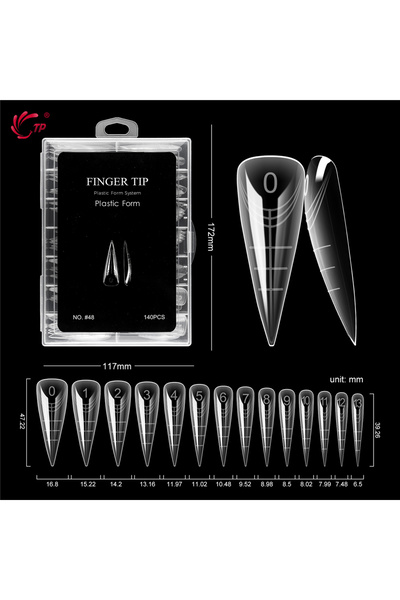 Choice V-140pcs-box TP 70pcs/140pcs Clear Nail Dual Form Full Cover Nail Exte...