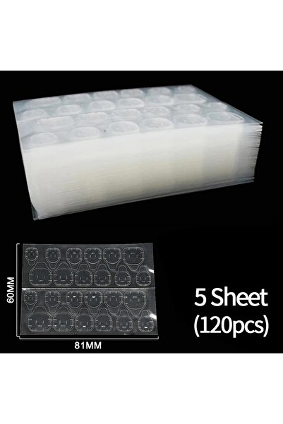 Choice 120 قطعة من غراء هلام الأظافر مزدوج الوجهين، شريط لاصق شفاف لتزيين الأ...