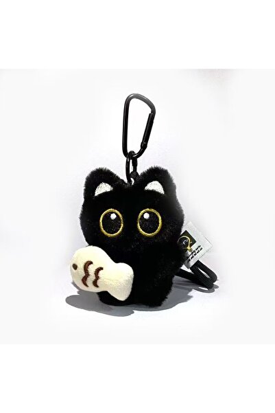 Choice سلسلة مفاتيح على شكل قطة سوداء لطيفة من القطيفة للنساء، سلسلة مفاتيح إ...