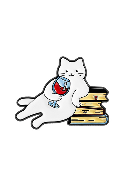 Choice النمط 1 دبابيس مينا حمراء على شكل قطة كرتونية ونظارات شمسية مضحكة وقطط...