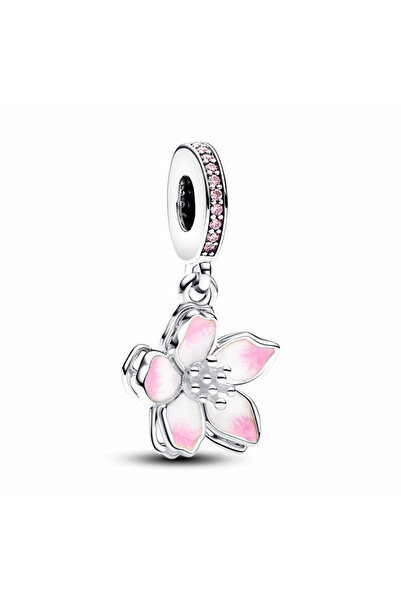 Choice BMT862-A 925 Sterling Silver Cherry Blossom Pendant for Original Snake Chain Bracelet DIY Delicate P