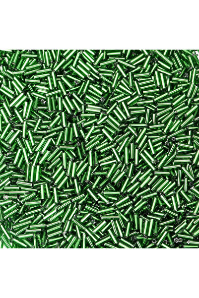 Choice 225 قطعة من خرز البذور الزجاجي الملون الأخضر على شكل أنبوب متباعد فضفا...