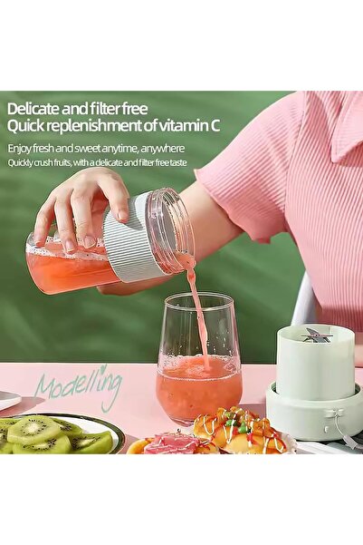 Win home Portable Juicer Blender 350ml USB Rechargeable Smoothie Maker with 6 Blades