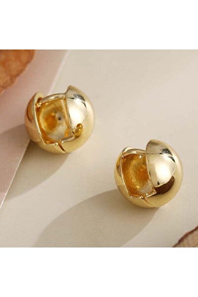 Choice أقراط ذهبية صغيرة من الخرز الذهبي للنساء والفتيات أقراط دائرية من المع...