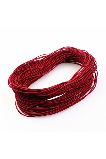 Choice خيط مطاطي مضفر بلون أحمر خمري، 1 مم × 24 متر، خيط مطاطي للتزيين بالخرز...