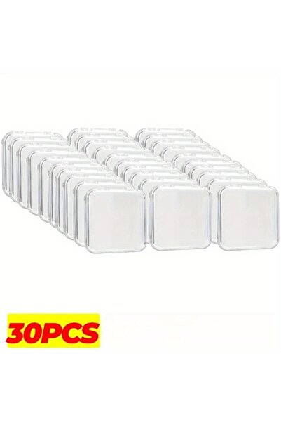 Choice صندوق تخزين شفاف لفن الأظافر مكون من 30 قطعة مع حامل عرض مجوهرات قابل ...