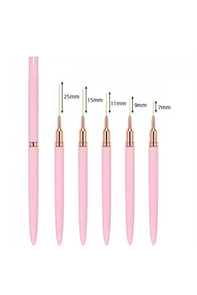 Choice مجموعة فرش طلاء الأظافر الوردية المكونة من 5 قطع، مجموعة فرش طلاء الأظ...