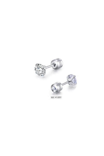 Choice 6 مم S1-2 قطعة-فضي 2 قطعة 20 جرام هيبوالرجينيك التيتانيوم الصلب أقراط مرصعة بالزركون للرجال والنساء