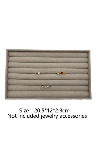 Choice حامل مجوهرات مخملي رمادي قابل للتكديس، حامل مجوهرات رائع محمول، خاتم، أقراط، قلادة، منظم