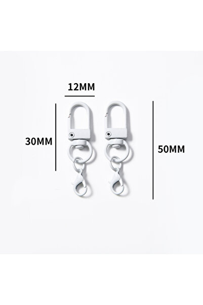 Choice 30x50mm-10 قطع بيضاء 10 قطع ملونة مشبك حلقة تسلق مشبك سلسلة مفاتيح حلق...