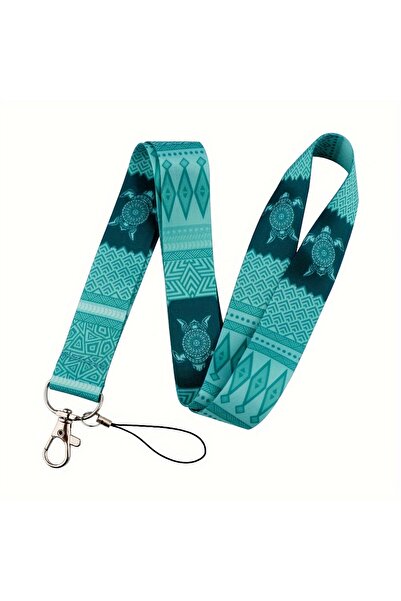 Choice حبل هاتف محمول أخضر اللون من البوليستر على شكل سلحفاة خضراء، حزام رقبة...