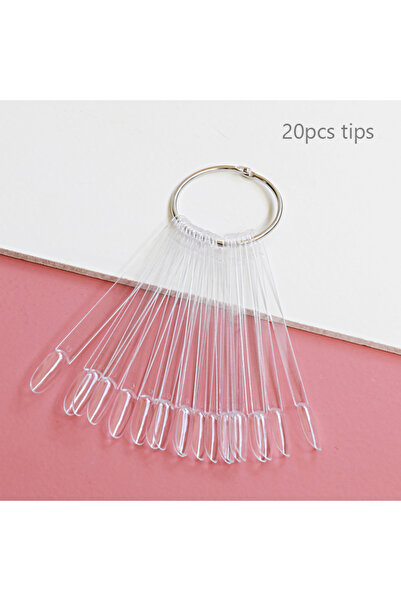 Choice 20 قطعة من أعواد عرض الأظافر البيضاوية الشفافة، 80/50/20 قطعة، عينة أظ...