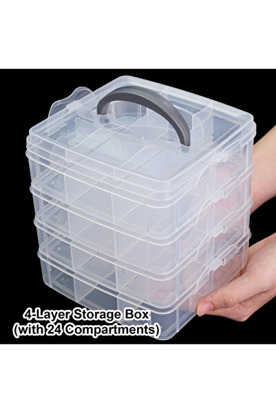 Choice صندوق تخزين قابل للتعديل بأربعة مستويات و3/4/5 طبقات، أدوات خياطة يدوي...