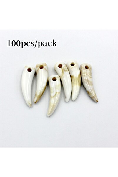 Choice 100 قطعة من المعلقات العاجية المصنوعة من القرن لصنع المجوهرات على شكل ...
