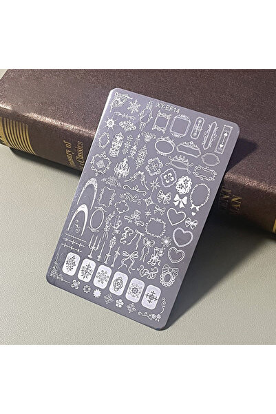 Choice XYEF14 1 قطعة لوحة ختم فن الأظافر قالب طباعة نقل الفراشة الدانتيل أنما...