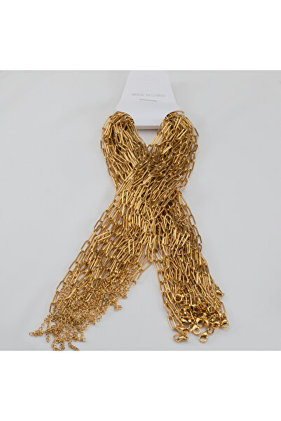 Choice 45 سم و 5 سم لون ذهبي - 5 قطع 5 قطع سلاسل قلادة من الفولاذ المقاوم للص...