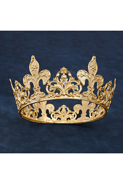 Choice تاج ملكي ذهبي عتيق من البلاط الملكي، تاج الملكة الملك، تاج الحفلة الراقصة، زينة الشعر، مناسبة مهمة