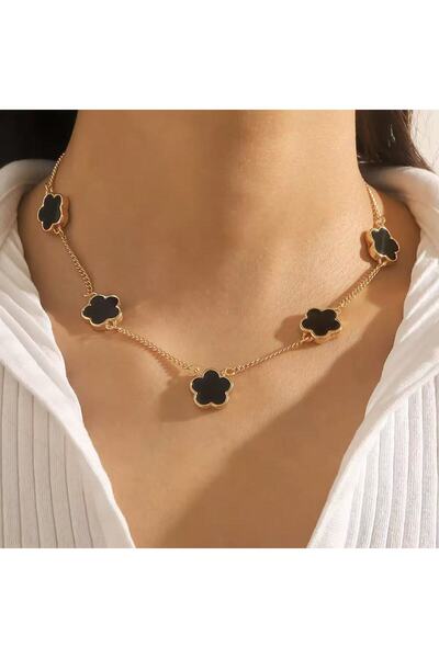 Choice 45 سم J06012030-3 قلادة نسائية كلاسيكية أنيقة وخالدة على شكل زهرة مكون...