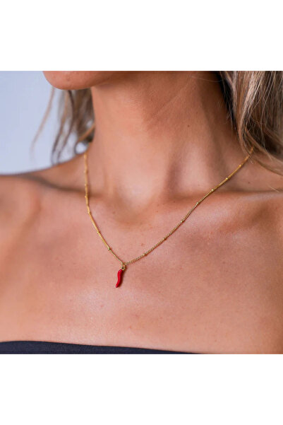 Choice قلادة على شكل فلفل أحمر بطول 45 سم، قلادة على شكل فلفل أحمر، مجوهرات ن...